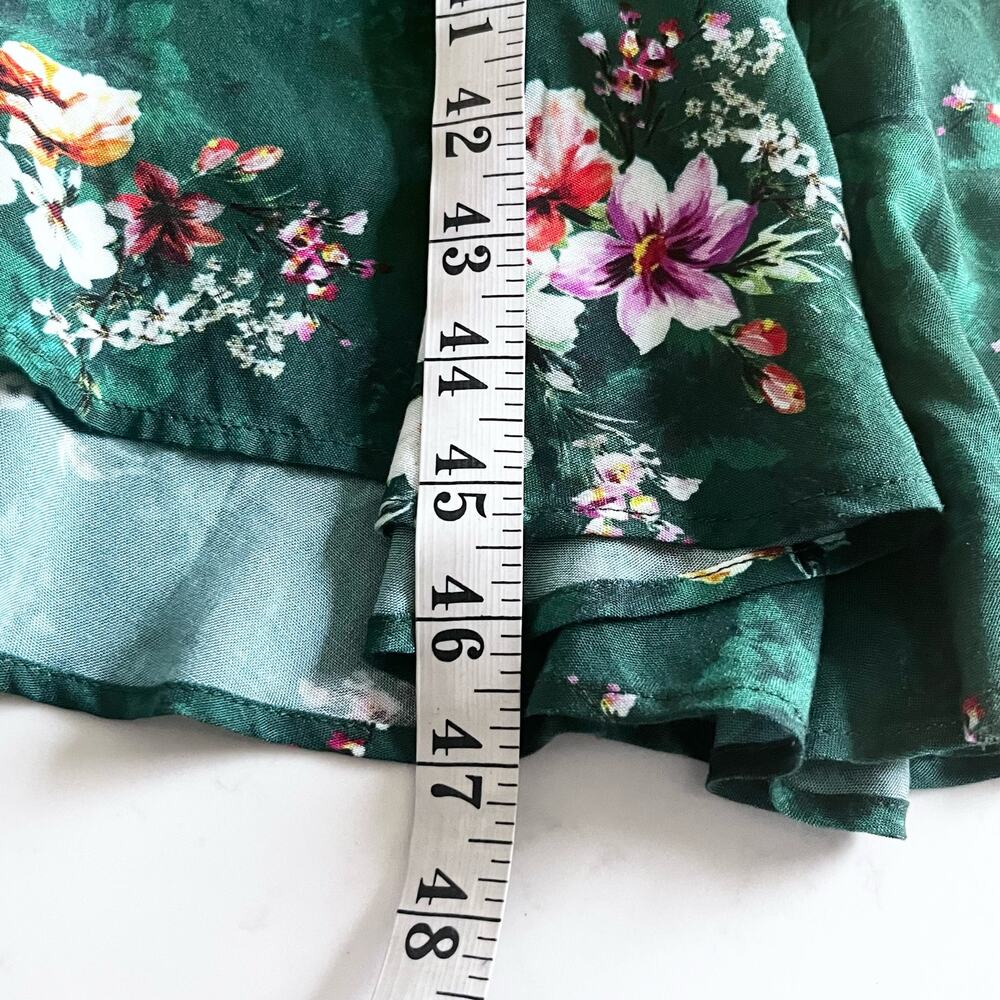 H&M Green Floral Ruffle Midi Dress Ltd Edition Cottagecore Boho Blogger Fav Sz 4 - Picture 11 of 11